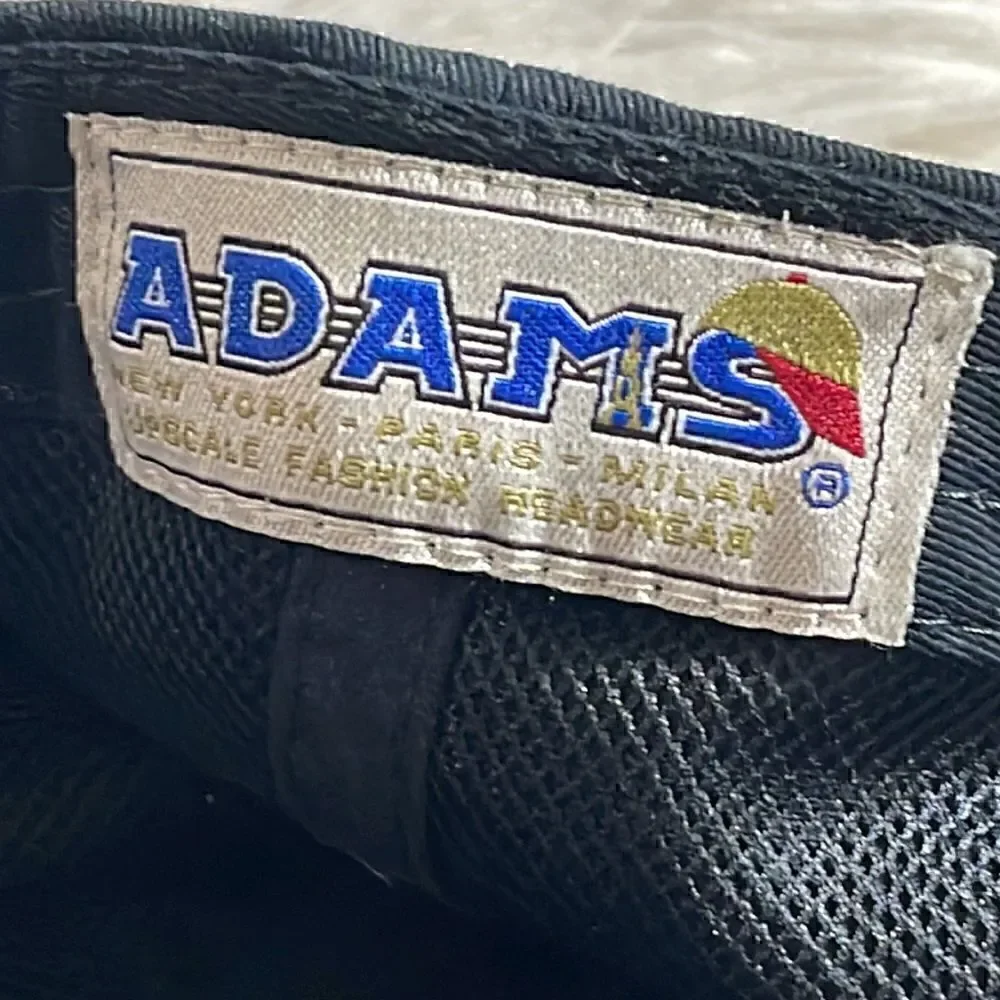 Adams Hat Adult one size‎ Baseball Cap cool crown Wishbone embroidered Black New